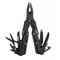 Combination Multifunctional Tool Stainless Steel Folding Multi Purpose Plier Outdoor Camping Hand Pliers Black Aluminum Handle